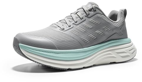 NORTIV 8 promenadskor för kvinnor kudde löparskor aktiv flytande halkfria bekväma andningsbara träning gym sport atletisk mode träningsskor sneakers sneakers, Grå, 38 EU