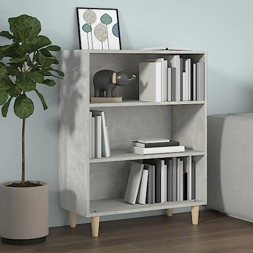 HETFTJN Buffet, armoire à pharmacien, à chaussures, étroite, multifonctionnelle, convient pour kitchenette, salle de bain, bureau, salon, gris béton, 69,5 x 32,5 x 90 cm, matériau dérivé du bois
