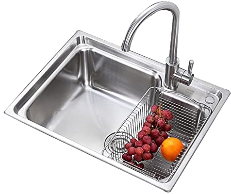 Küchenspüle, Küchenspüle, Home-Bar-Arbeitsplatz-Spüle, Edelstahl-Spüle, Einzelspüle, Spüle, Haushalts-Geschirrspülspüle, Unterbauwaschbecken, Küchenspüle, vertiefter Tankkörper, große Kapazi