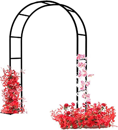 XUJIAY Arche Jardin Aluminium Largeur, Arche À Rosiers Métal, Filet À Plantes Grimpantes, Filet de Treillis, pour Récolte de Concombres, Légume, Vignes, Plantes Grimpantes,240x220x40CM