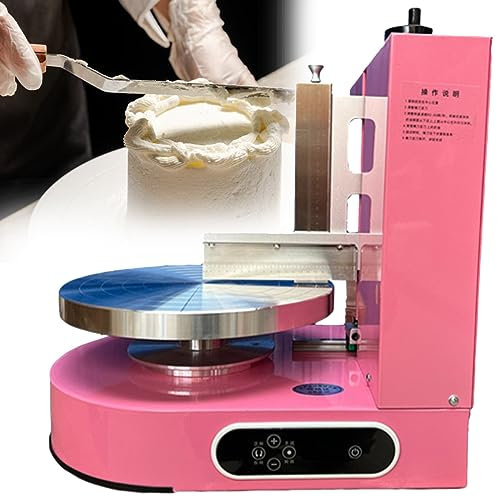 Electric Cake Cream Spreading Machine - Automatic Cake Coating Smoother for 4-12 Inch Cakes, White | Birthday Cake Accessories