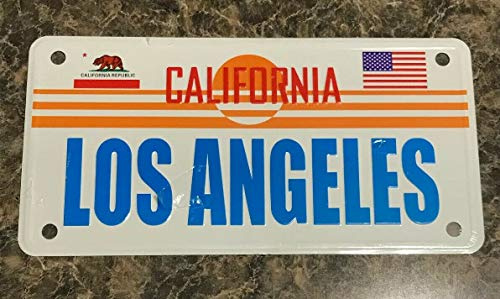 Biopracess Los Angeles California Novelty State Background Metal License Plate 6X12 License Plate Sign