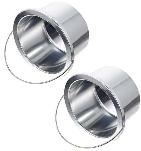 JEWEDECO 2pcs Non-Stick Wax Melting Pots for Hair Removal Aluminum Melting Bowls for Wax Heater Inner Pot Practical Waxing Supplies for Home Salon