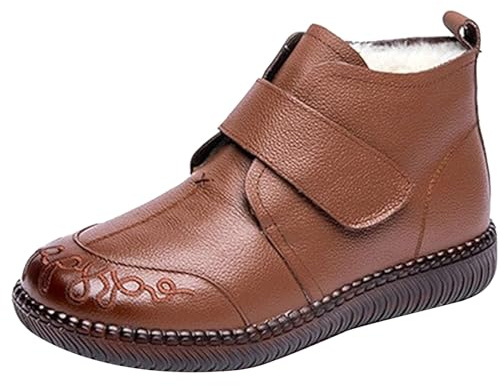 Generico Zapatos de nieve para mujer bajos, zapatos de mujer de invierno acolchados con piel casual botines senderismo Snow Boots goma botas tejanas mujer cálido antideslizante botines al aire libre,