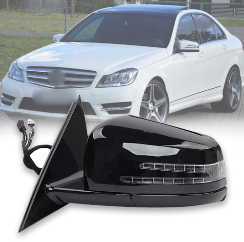 TiJeRa Elektrisch Klappbar Memory Beheizbar Blinkern Außenspiegel Für Mercedes-Benz W204 C63 C200 C180 Modelljahre 2006-2013 Rückspiegel Seitenspiegel