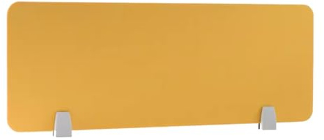 Panneau acoustique de séparation de bureau avec pieds de support pour table - Léger et réduction du bruit - Jaune - 30 x 80 cm