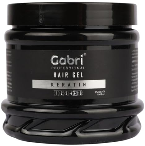 Gabri Keratin Hair Styling Gel 250 ml - Haute Brillance, Effet Anti-frisottis, Contrôle Des Bords