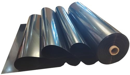 Strapazierfähige 0,12 mm schwarze Fischteichfolie, flexible und elastische Gartenteich-Membran, wasserdichte Koiteichauskleidung für Bachläufe, Springbrunnen, 3,0 x 10 m