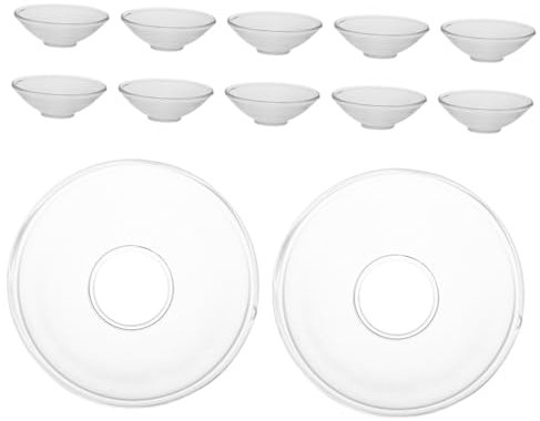 DECHOUS 12pcs Glass Fluted Wax Catcher Candles Drip Protector for Home Decor Easy Cleaning Drip Catcher for Candles