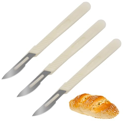 BHHBMT 3Pcs Bread Lame Portable Bread Tools Bread Lame Dough Scoring Tool Lame Bread Cutter Bread Scoring Knife with Graduated Ruler Bread Cutting Tools Bread Making Tools
