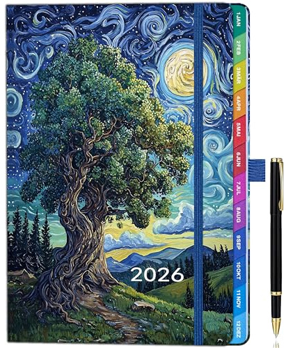 Kalender 2026 A5 – Wochenplaner & Kalender (Jan 2026–Dez 2026), Schülerkalender mit Monatsübersicht, Notizen & Kontakten, Hardcover-Terminplaner mit Stift