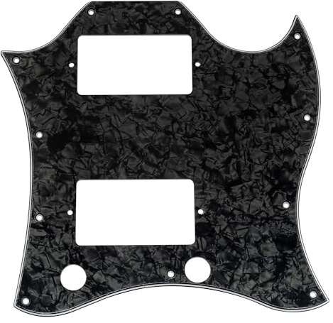 Musiclily Pro 11 Löcher Full Face Gitarre Schlagbrett 4-lagig Black Pearl | für EPI China Made SG Standard E-Gitarre