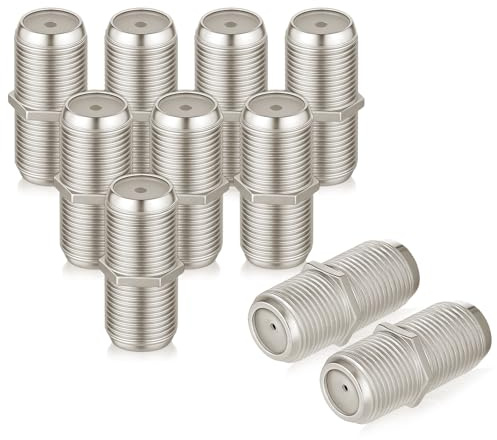 10 Stück F Verbinder Sat Kupplung Verbinder, F-Buchse auf F-Buchse, Koax Verbinders Kupplung, Sats Kabel Adapters Verlängerung für SAT Antennenkabel/BK Anlagen