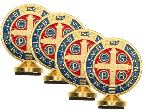 Cabilock 4piezas Figura De San para Adornos Navideños Artículos De Belén De Metal Decoración De Mesa para Oficina o Casa Adornos Navideños Únicos