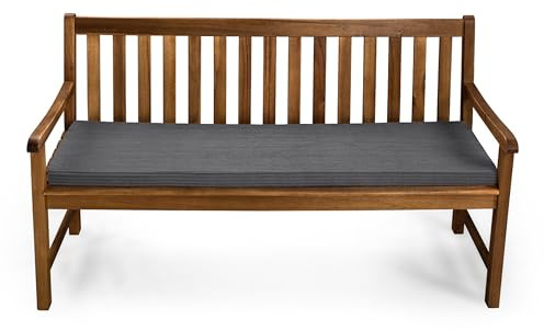 Gutekissen® Bankauflage - Sitzkissen Outdoor & Indoor - Bankpolster - Bezug waschbar - Made in EU, FKL - Dunkelgrau 110x30