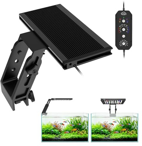 QZQ Fish Tank Light – Aquarium Light 24/7 Mode LED Aquarium Lights for Fish Tank with Adjustable Timer/Brightness, Aquarium Plant Light (16W for 12–20 Inch Tank)