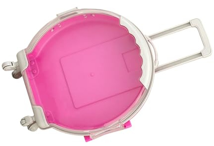 Generic Aufbewahrungsbox für Kinderspielzeug, Runder Mini-Spielzeugkoffer mit Rad für Zuhause (Lila Rot)