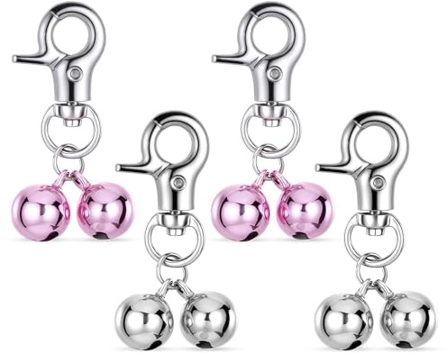Jxiwfvl 4 Stück Hundeglocke Für Halsband, Laute Katzen Hundeglocken, Edelstahl Glöckchen Haustier Glocken, Katzenhalsband Zubehör, Trainingshalsband Charme Mit Robusten Schnappverschlüssen