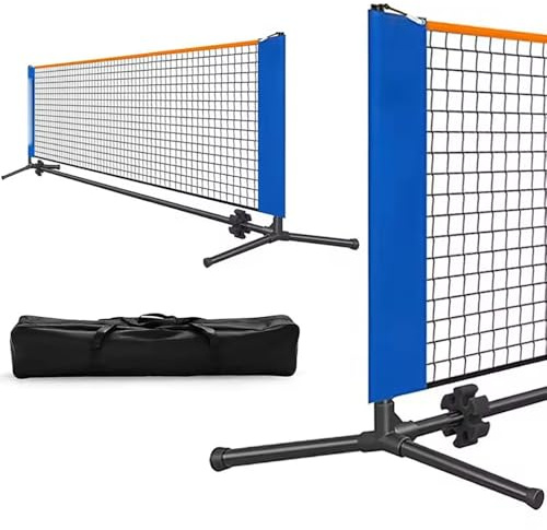 Rete Pallavolo Da Giardino,Rete Tennis Portatile,Altezza Regolabile a 5,1 Metri e Fornito Con Borsa Portatile,Facile Da Montare e Smontare,Adatto a Vari Ambienti,Ideale Per Tennis,Pallavolo e Altro