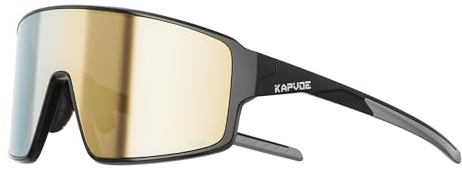 KAPVOE K473 Gafas de Ciclismo para Hombre y Mujer, Lentes de Sol Deportivos UV400 con Montura TR90 y Almohadillas Nasales de Silicona Ajustables para Running, MTB y Béisbol