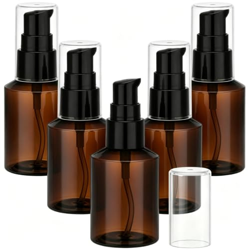 Segbeauty 5 Piezas 50ml Frasco Dosificador de Viaje para Loción, Marrón