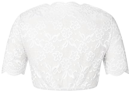Dirndl Damblus, dirndlblus, vit traditionell blus, vingärmar, dirndlblusar, traditionella dirndlblusar, Oktoberfest kostym, elegant spetsblus, spets, dirndlblus, traditionell blus, Vit, S