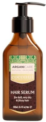 Arganicare | Kokosöl Leave-in Conditioner | Pflege für sehr trockenes, stumpfes & krauses Haar | Geschmeidigkeit & Glanz | Ohne Ausspülen | 400 ml