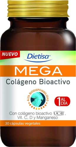 Dielisa - Mega Colágeno Bioactivo, Complemento Alimenticio con Colágeno Bioactivo, Manganeso y Vitamina C, Ayudan a Proteger las Articulaciones y Regenerar el Cartílago Articular - 30 Cápsulas