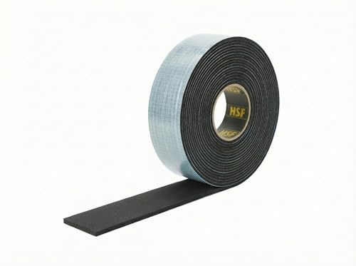 HSF EPDM Zellkautschuk Dichtungsband 50mm x 2mm einseitig selbstklebend - 10m Rolle Moosgummi Dichtband - vielseitiges Dichtband für Fenster, Türen, Auto, Industrie