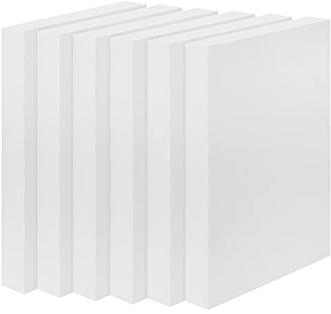 Belle Vous Polystyrol Platte Styrene Platten zum Basteln (6er Pack) - 30 x 15 x 2,5cm - Rechteckige Polystyrol-Plastik Platten zum Modellieren, für Schulprojekte, Blumenarrangements und DIY-Kunst