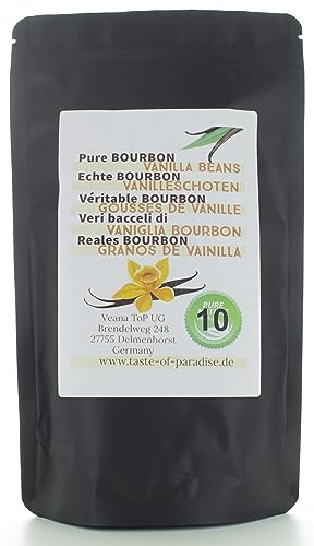 Baccelli di Vaniglia Bourbon (10 pezzi - 12-13 cm) 100% naturali dal Madagascar, freschi e succosi, alto contenuto di vaniglia, Vaniglia Gourmet di alta qualità
