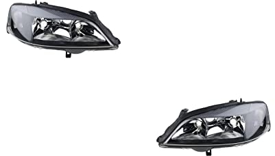 Johns, Juego de faros para Opel Astra Marco negro G 98-04 Juego de faros delanteros li+re. H7/HB3