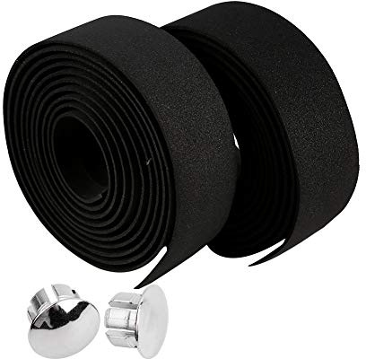 Joyzan Fahrradlenkerband mit Lenkerstopfen, 2 Rollen Griffbänder stoßdämpfender Lenkerbänder Komfortschaumstoff Lenkerband Lenkerstopfen Cycling Fahrrad Mountainbike Road Bike Lenker Band Rutschfest