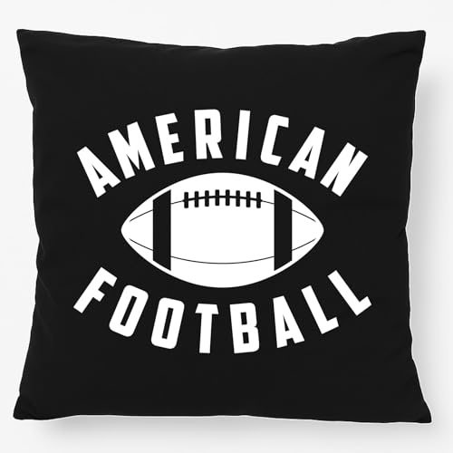 Huuraa Kopfkissen American Football Ball Geschenk 40x40cm mit Füllung Black Baumwolle American Football Deko