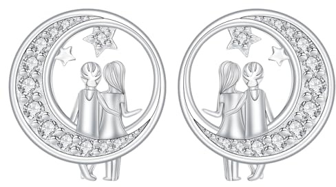Hifeeled Ohrstecker Damen 925 Sterling Silber Ohrringe Tochter | für Frauen Original Schmuck Geschenk Frau Mama Mädchen Tochter