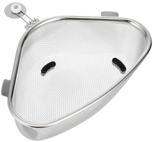 Baluue Stainless Steel Triangle Corner Sink Strainer Basket 8.5 Inch Kitchen Drain Basket with Fine Mesh for Food Waste Filtering and Vegetable Washing