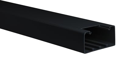 KOMIB Kabelkanal Brüstungskanal / Fensterbankkanal 120x60 mm, Schwarz