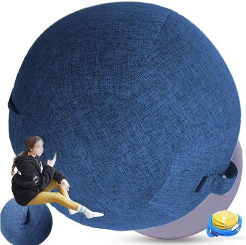 Homnova Sitzball Für Aktives Sitzen, Ergonomische Alternative Zum Schreibtischstuhl, Inkl Stoffbezug, Innenball, Inkl. Handluftpumpe Bürostuhl Alternative Für Zuhause & Büro,002,75cm