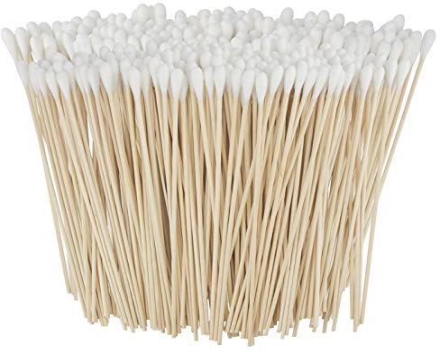 Hisopos largos de algodón 1000 unidades, bastoncillos de algodón extralargos, hisopos de algodón con palos de madera, hisopos de algodón para maquillaje, orejas, cuidado de mascotas, limpieza de