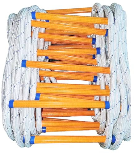 Meidansini Scala antincendio 3M resistente alla fiamma, scala di sicurezza con ganci, scala di salvataggio rapida per finestre di balcone, capacità di carico fino a 900 kg