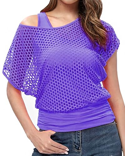 WILDPARTY 80er Jahre Fasching für Damen Fischnetz Top Tank Top