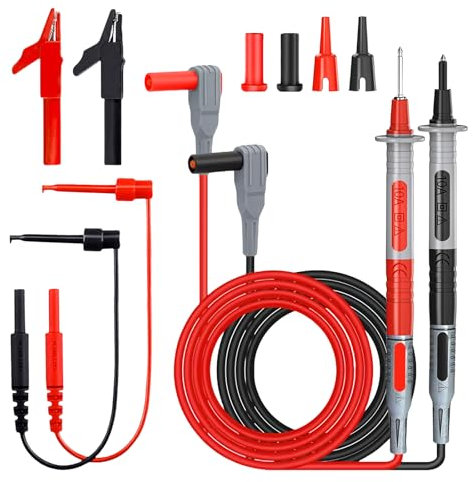 Câble De Test Multimètre, 8 Pièces Multimètre Kit De Fils De Test, Cordons De Mesure Avec Pinces Crocodiles Et Sonde à Aiguille, Sondes De Multimètre, Kit Fil Pour Multimetre Pour Testeurs De Tension