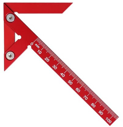 Calibro Di Marcatura Centrale 45°90°Calibro Centrale Di Marcatura,Calibro Quadrato Di Centraggio,Adatto Per Misurazione, Disegno, Strumenti Di Misurazione Della Lavorazione Del Legno (rosso)
