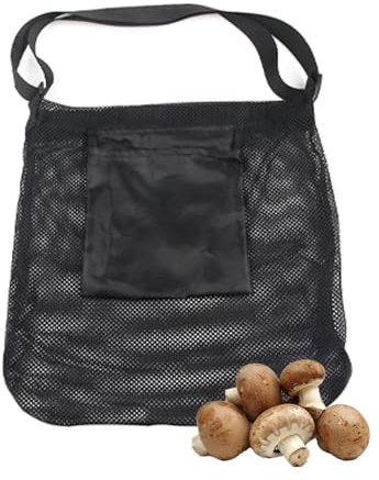 Pilz Jagdtasche, Pilz Sammeltasche Pilz Tasche, Pilzkorb, Verstellbarem Schultergurt Pilztasche, Pilzkorb Zum UmhäNgen, Netz Pilz Futtertaschen, Sammel Jagdtasche für Camping,Wandern,Sammeln(schwarz)