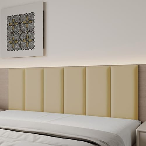 Gepolsterte Wandaufkleber, 6Er-Set, Selbstklebende Wandkissen, Kollisionssichere 3D-Weichpaneele, Schlafzimmer-Wandaufkleber,007,20 * 40cm