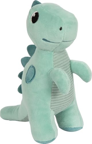 small Foot Kuscheltier Dinosaurier grün „Dino“, 17 cm, aus Plüsch und Cord-Stoff, Stofftier als Einschlafhilfe, für Babys und Kleinkinder, 12686