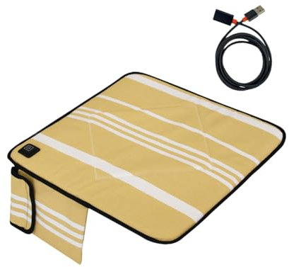Cuscino del Sedile riscaldato Portatile Cuscino del Sedile riscaldato per Stadio Sedile riscaldato Sedile riscaldato USB per Ufficio da Campeggio, Giallo