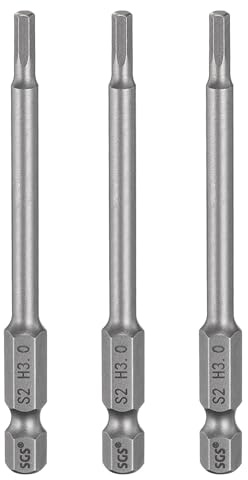sourcing map 3pcs H3.0 Hex Head Drill Bit Wrench 3mm Metric Flat Tip 1/4 Hex Shank 100mm (4) Long Magnetic Hexagonal Screw Driver Socket Industrial Screwdriver Power Bits