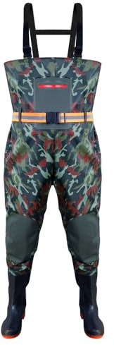 ENEN Wathose Herren Damen Wasserdicht Neopren gr 36-46 Wathose mit Stiefeln, Atmungsaktiv Verstellbare Schultergurte Anglerhose Angelhose Watstiefel Angelbekleidung