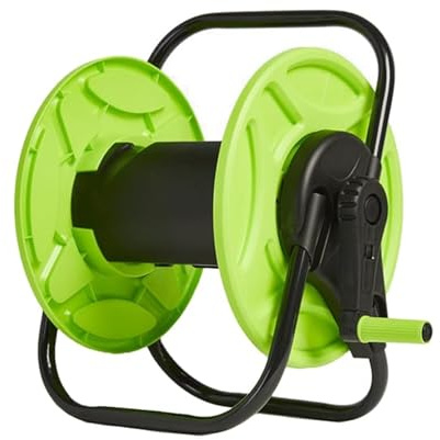 HMIR Garden Hose Pipe Reel Cart with Handle, 30-40m Hoses Capacity Storage, Freestanding Garden Hose Holder, Outside Watering Car Washing Yard, Patio, Cleaning